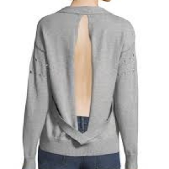 Haute Rouge open back grey sweater medium - Picture 1 of 8